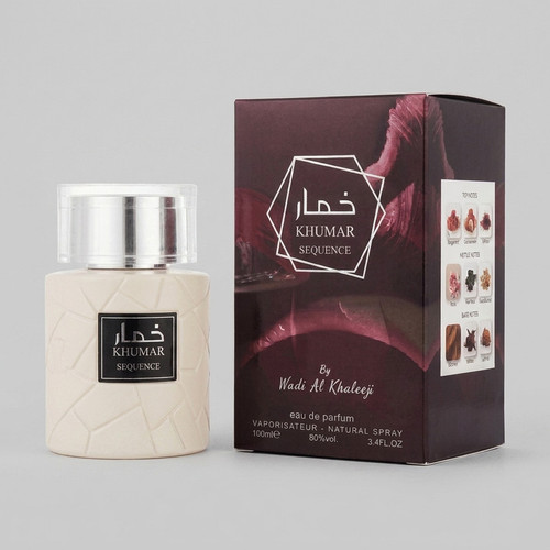 ادوپرفیوم وادی الخلیج مدل خمار سیکوئنس حجم 100 میلیلیتر با رایحه شیرین و نتهای چرمی